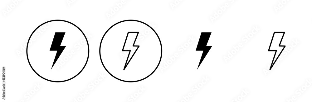Lightning icon set. electric icon vector. power icon. energy sign Lightning icon set. electric icon vector. power icon. energy sign