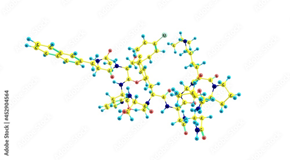 Abarelixis molecular structure isolated on white Abarelixis molecular structure isolated on white