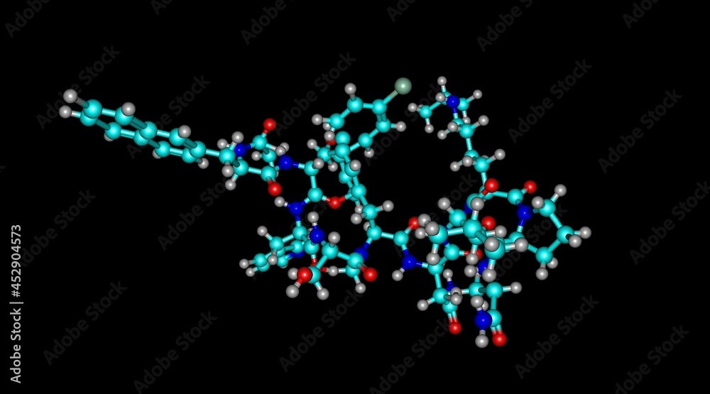 Abarelixis molecular structure isolated on black