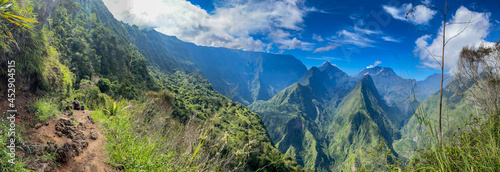 Beautiful panoramic view of Reunion island Mafate circus