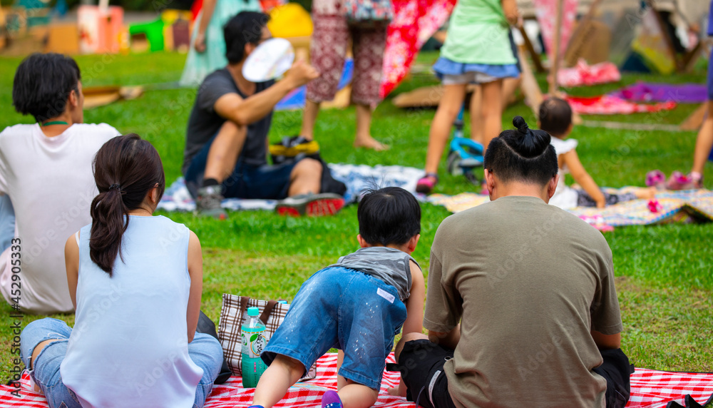 Fototapeta premium Taiwan, New Taipei City, community events, life festivals, picnics on the grass