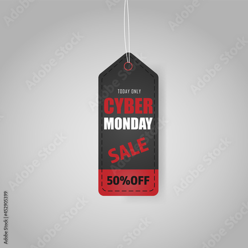 Cyber Monday coupon, label, discount, sale.