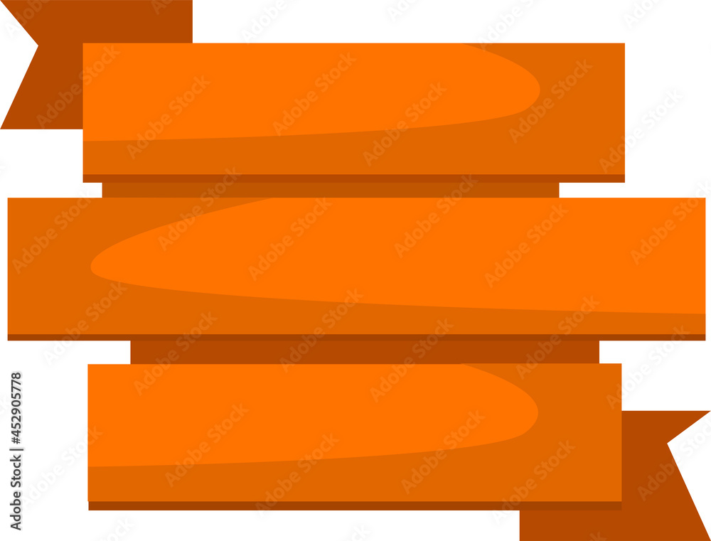 The vector ribbon, with right angles, is wide, orange in color. Ribbon elements on a white background. The vector ribbon, with right angles, is wide, orange in color. Ribbon elements on a white background.