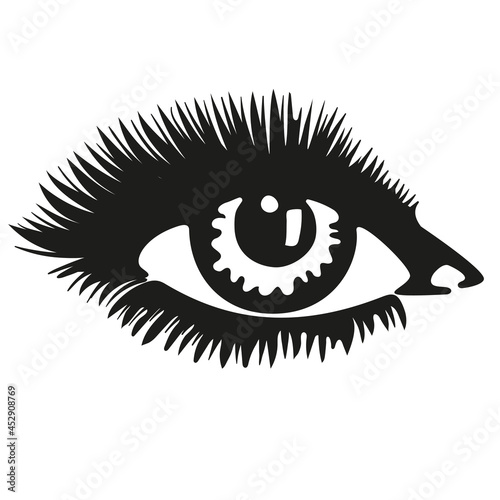 The female eye. Black and white image. © Yarbsontan Nionadr