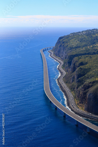 New littoral road of Reunion Island, most expensive road, bridge over the sea