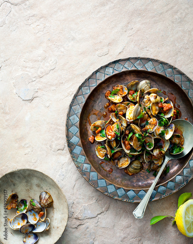 cockles cooked in Spanish style photo