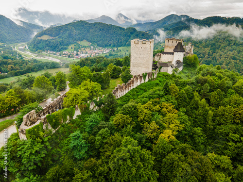 Celje Old Castle in Slovenia Medieval Fortification in Julian Alps Mountains Styria Region. photo