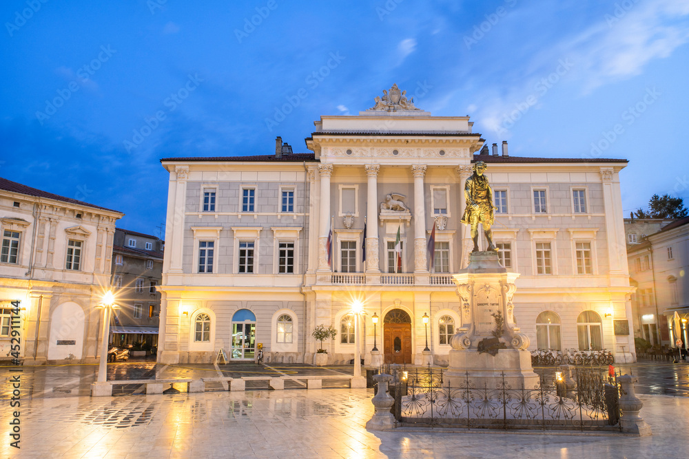 Tartini Square in Old Town of Piran Slovenia
