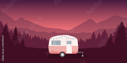wanderlust camping adventure in the wilderness with camper