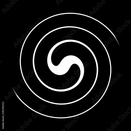 Abstract Spiral Design, Circle Shape, Orange Background, 3D Illustration