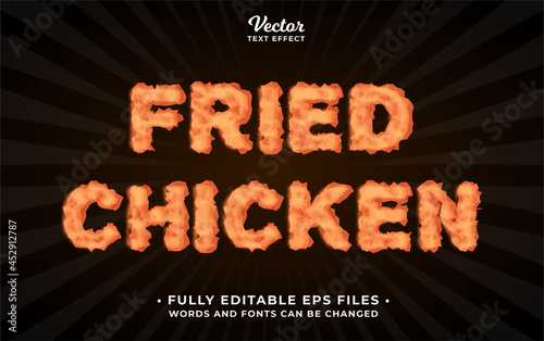 fried chicken text effect editable eps cc