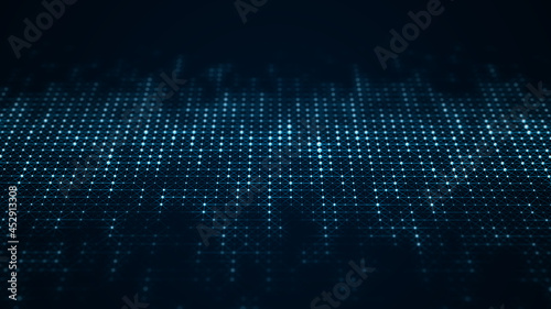 Abstract dots background. Network connection structure. Futuristic technology element. 3d rendering