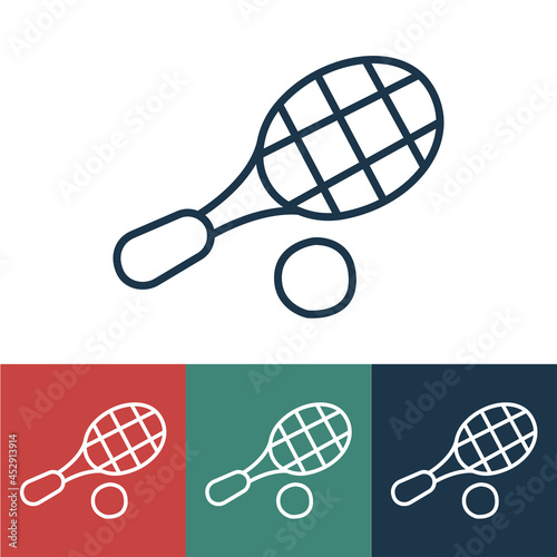 Linear vector icon with tennis
