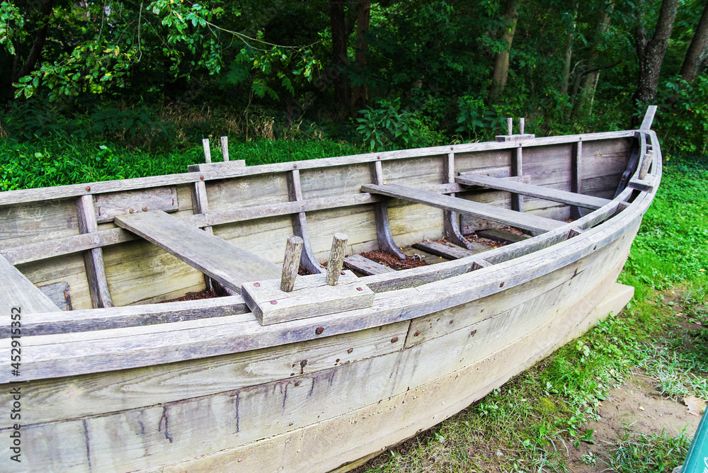 old vintage wooden boat