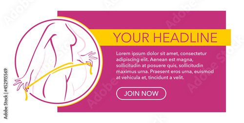 Weight loss banner template with sample text 