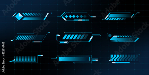 Loading Bars Set. Sci Fi Modern. HUD futuristic user interface Progress Bar. Vector