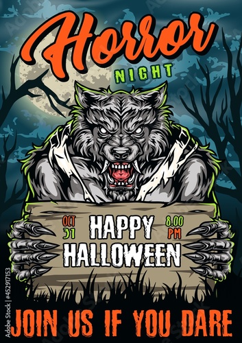 Halloween party colorful poster