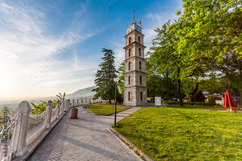 The historical clock tower in Tophane Park