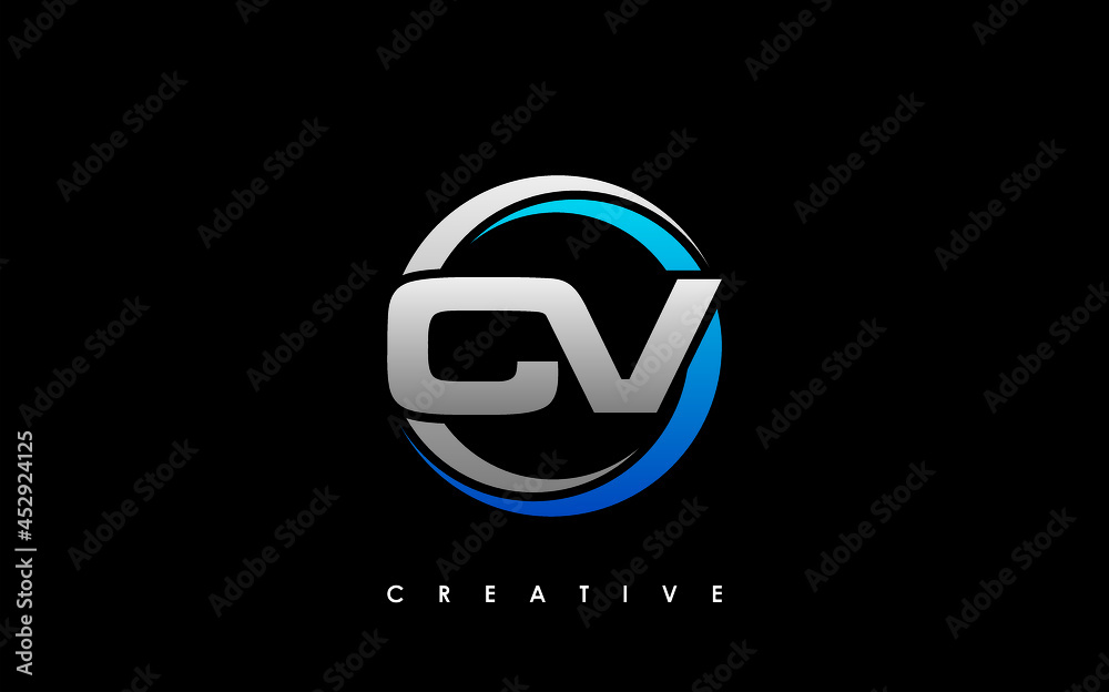 CV Letter Initial Logo Design Template Vector Illustration Stock Vector ...