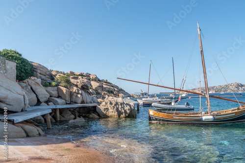 Sailing boats in the clear water of Sardinia