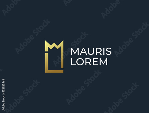ML or LM. Monogram of Two letters ML or LM. Luxury, simple, minimal and elegant logo design. Vector illustration template.
