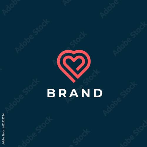 Heart symbol logo icon. Health care logotype icon. Dating logo. Vector template.