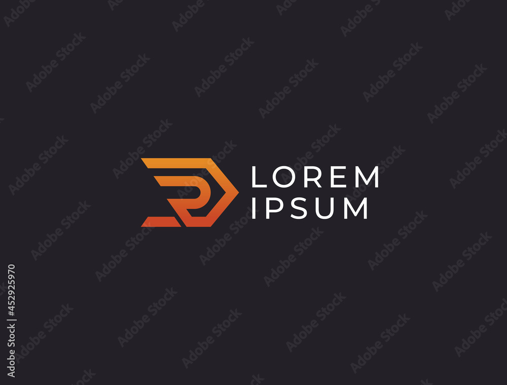 R logo. Abstract letter R logotype. Universal modern geometric linear ...