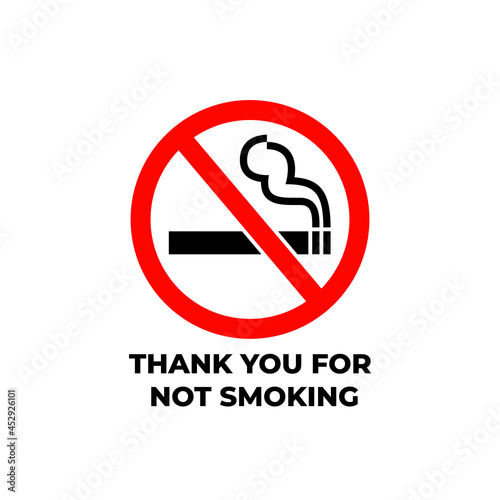 No smoking. Thank you for not smoking sign. Vector icon. 