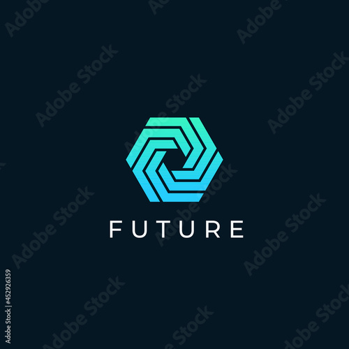 Abstract digital connection technology logo. Letter O logotype. Simple high tech design. Modern vector icon.
