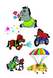 Kucyk, konik, kucyki, pony, little pony, strażak, motocykl, słodkie, spadochroniarz, bajka, komiksy, kolorowanka