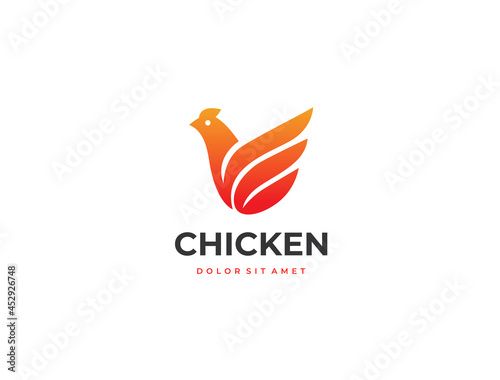 Chicken logo design. Vector icon.
