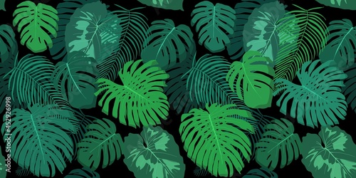 Seamless vector - jungle pattern