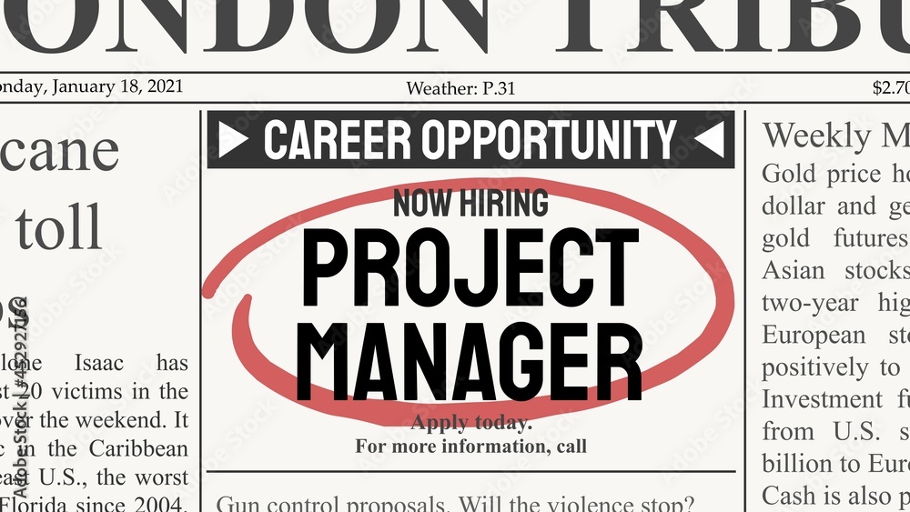 Fototapeta premium Project manager job offer
