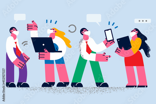 Working during covid-19 pandemic concept