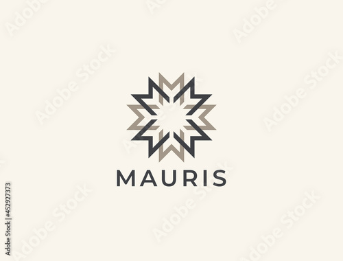Letter M logo template. Star typography pattern logo. Unique modern creative elegant logotype. Vector icon.
