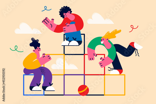 Teamwork, cooperation and working together concept