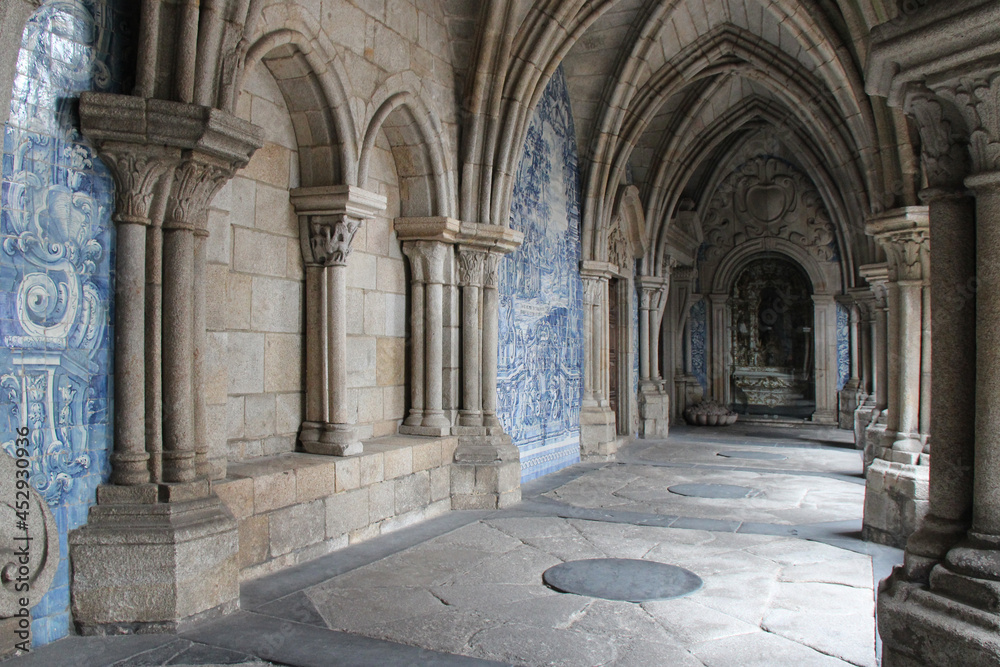 cloister of the cathedral of porto in portugal 