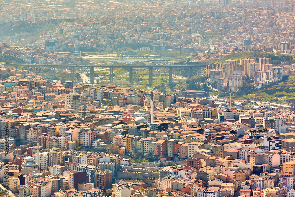 Urban landscape of European side of Istanbul.