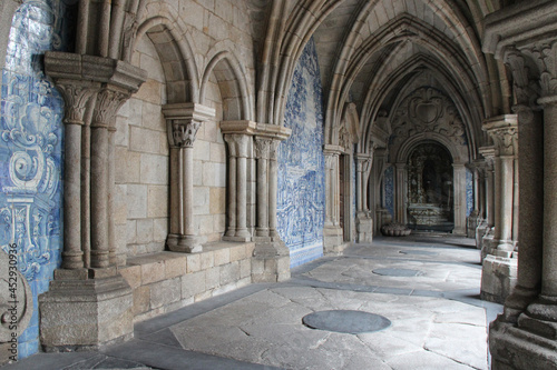 cloister of the cathedral of porto in portugal 