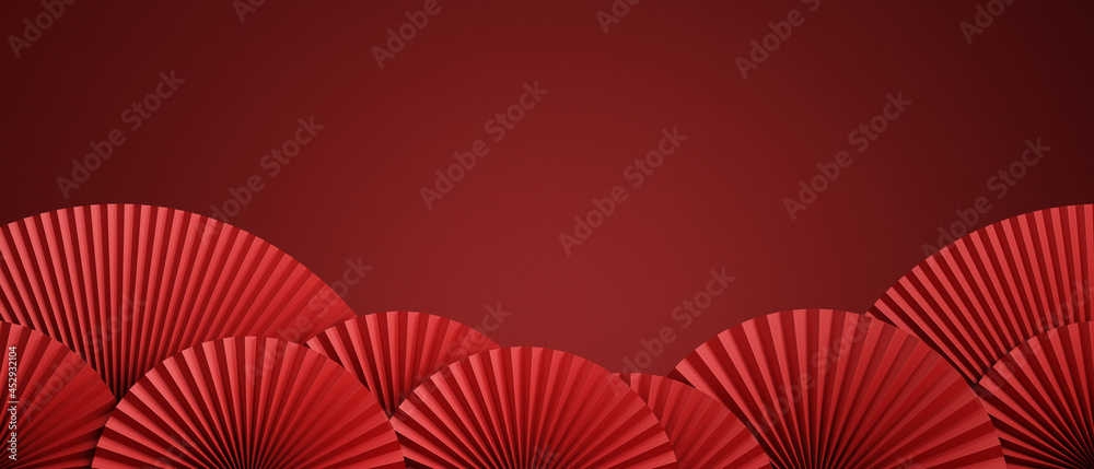 Chinese style abstract red background for product presentation,posters, brochure,banners,greetings card,invitation.3d rendering illustration
