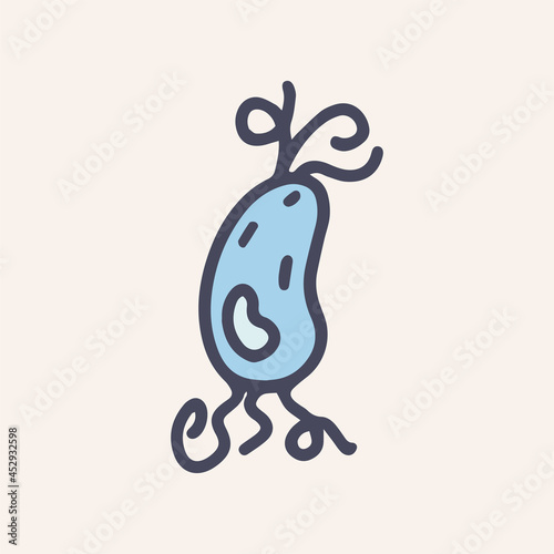 bacteria salmonella color vector doodle icon design