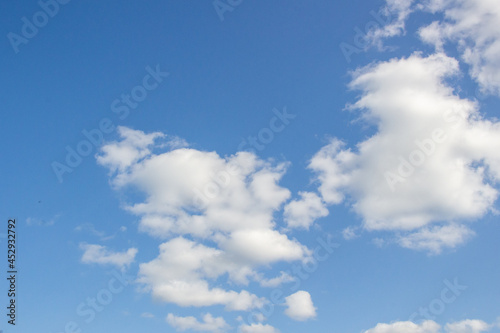blue sky with white clouds natural background
