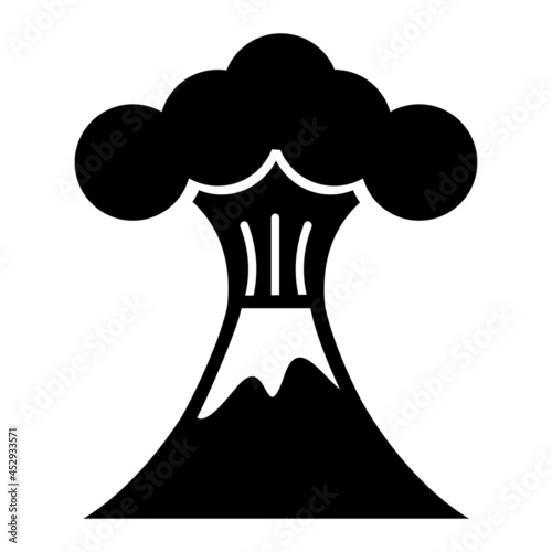 Vector Volcano Glyph Icon Design