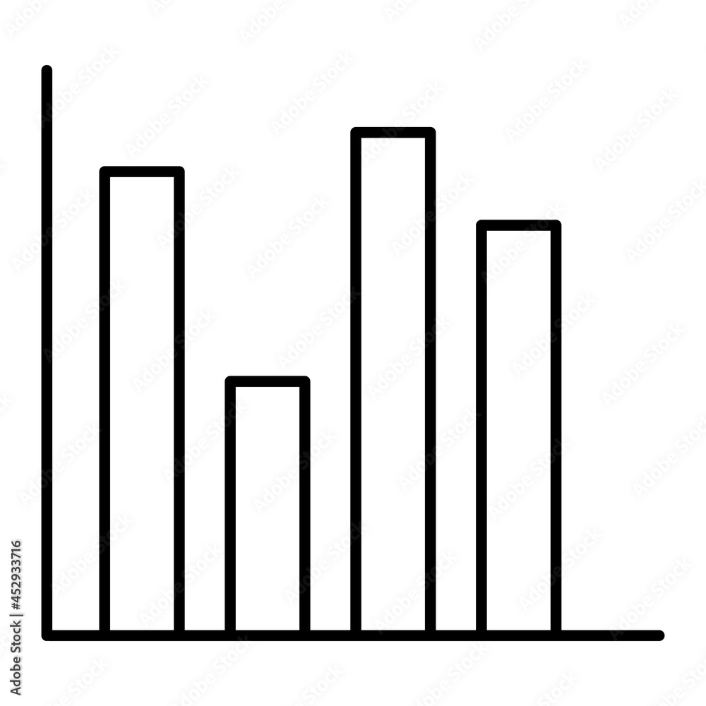 Vector Bar Chart Outline Icon Design