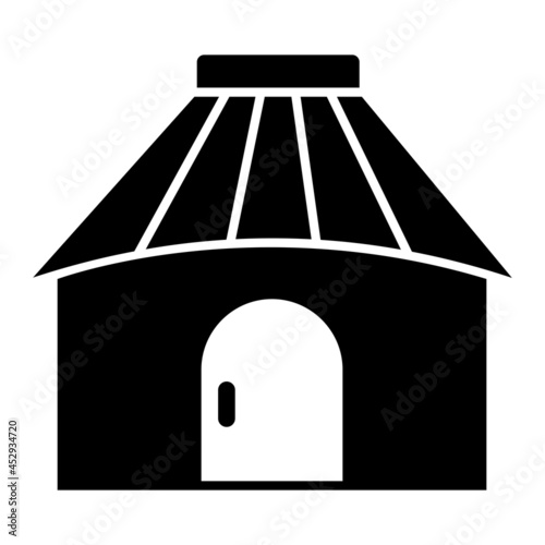Vector Yurt Glyph Icon Design