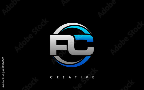 PC Letter Initial Logo Design Template Vector Illustration