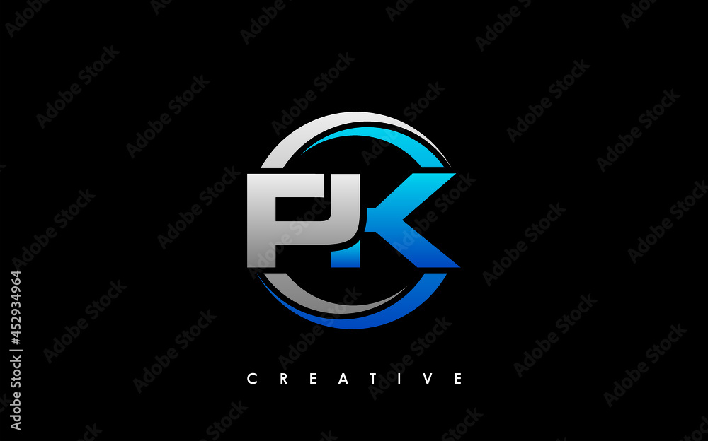 Obraz premium PK Letter Initial Logo Design Template Vector Illustration