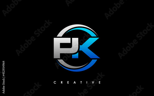 PK Letter Initial Logo Design Template Vector Illustration