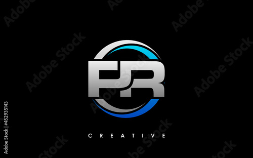 PR Letter Initial Logo Design Template Vector Illustration