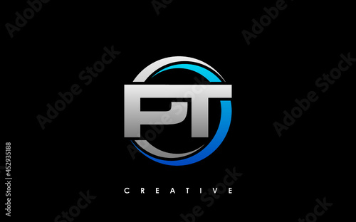 PT Letter Initial Logo Design Template Vector Illustration